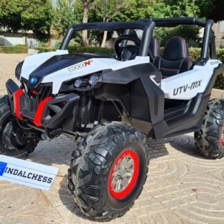 BUGGY ELÉCTRICO 12V PARA NIÑOS, 2 PLAZAS, 4 MOTORES, BLANCO - INDA272-BNXMXWT